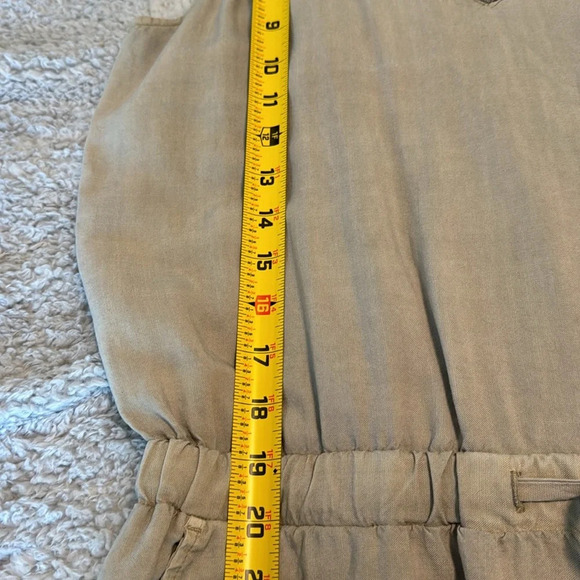 Bella Dahl Tarsha Cross Back Jumpsuit NWOT Small Olive Tie Waist Trim Detail - Picture 15 of 15